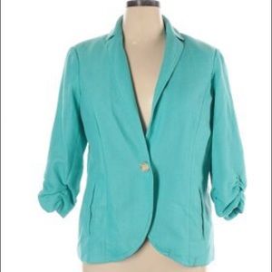Teal ColdWater Creek Textured Blazer
